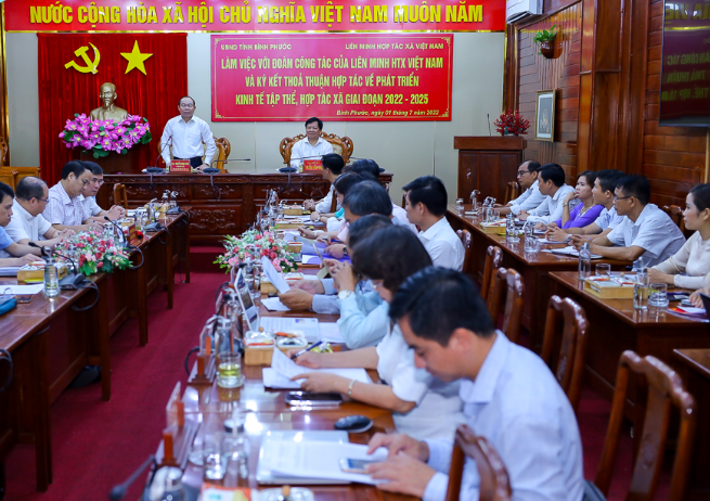 Liên minh Hợp tác xã Việt Nam hỗ trợ Bình Phước xây dựng mô hình HTX kiểu mẫu